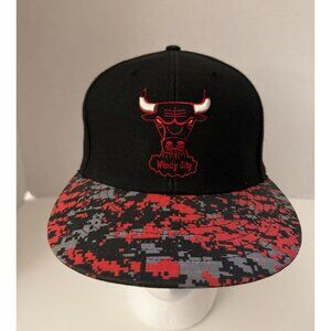 Chicago Bulls '47 Brand "Windy City" Snapback Hat Hardwood Classics Red Camo NBA